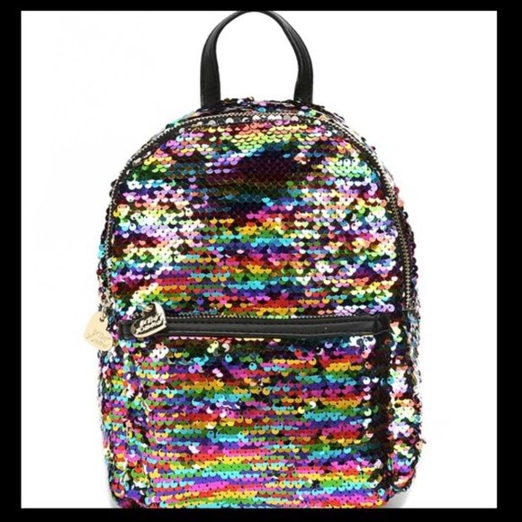 Betsey Johnson Handbags - Betsey Johnson rainbow sequin backpack (pls read)